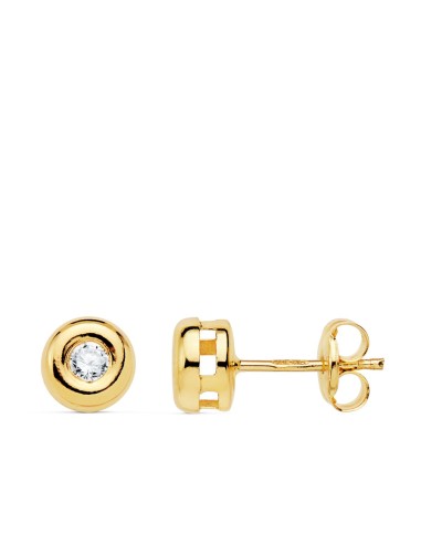 18K PENDIENTES CHATON ORO AMARILLO DIAMANTES...