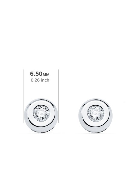 18K PENDIENTES CHATON ORO BLANCO DIAMANTES LABORATORIO 0,200 QTS VS2-G. MEDIDA: 6,5 X 6,5 MM. CIERRE PRESION