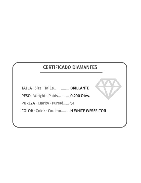 18K PENDIENTES CHATON ORO BLANCO DIAMANTES LABORATORIO 0,200 QTS VS2-G. MEDIDA: 6,5 X 6,5 MM. CIERRE PRESION