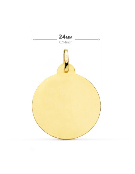 18K MEDALLA ORO AMARILLO VIRGEN NEGRA TALLADA 24 MM