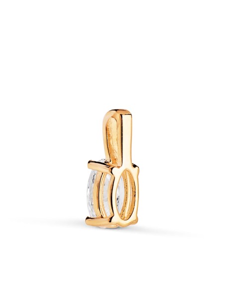 18K COLGANTE ORO AMARILLO DIAMANTE LABORATORIO TALLA OVAL 6 X 4MM 0,426 QTES. G-VS1. MEDIDA: 10X4 MM