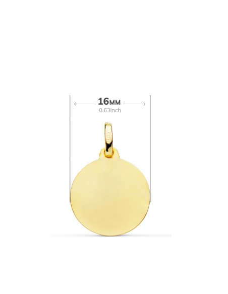 18K MEDALLA ORO AMARILLO VIRGEN DE LAS ANGUSTIAS BISEL 16 MM