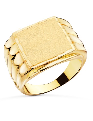 18K SELLO ORO AMARILLO CABALLERO MATE BRILLO...