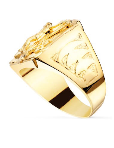 18K SELLO ORO AMARILLO MACIZO CON CRISTO DE LA...
