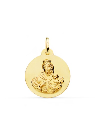 18K MEDALLA ORO AMARILLO VIRGEN DEL CARMEN LISA...