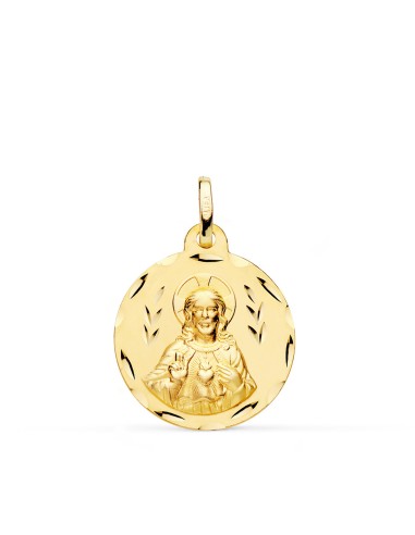 18K MEDALLA ORO AMARILLO CRISTO SAGRADO CORAZON...