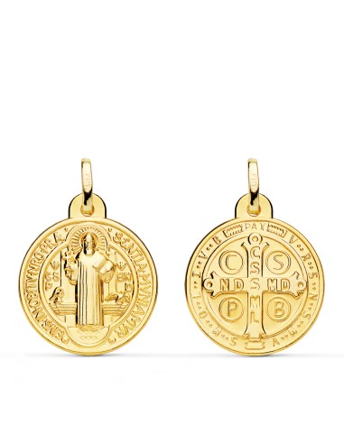 18K MEDALLA ESCAPULARIO ORO AMARILLO SAN BENITO...