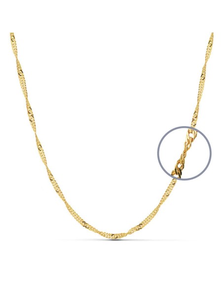 18K CADENA ORO AMARILLO MACIZA SINGAPUR 60CM 2.5 MM