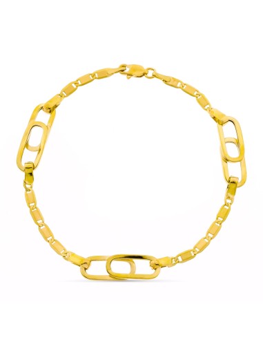 18K PULSERA ORO AMARILLO ESLABONES Y CADENA...