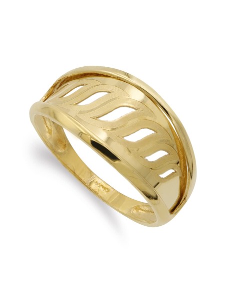 18K SORTIJA ORO AMARILLO MOTIVOS CALADOS ANCHO 10 MM