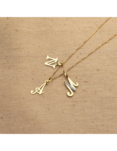 18K COLGANTE ORO AMARILLO LETRA " I " 14X7 MM