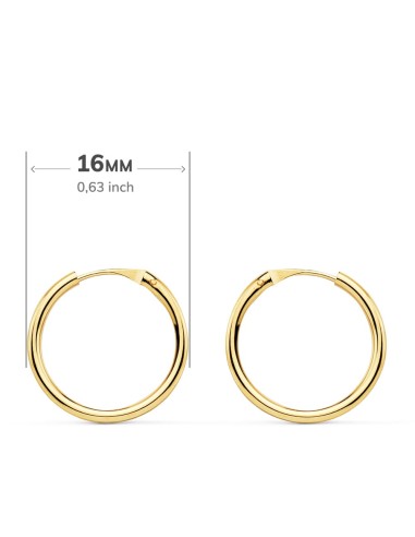 18K AROS ORO AMARILLO REDONDOS LISOS LIGEROS...