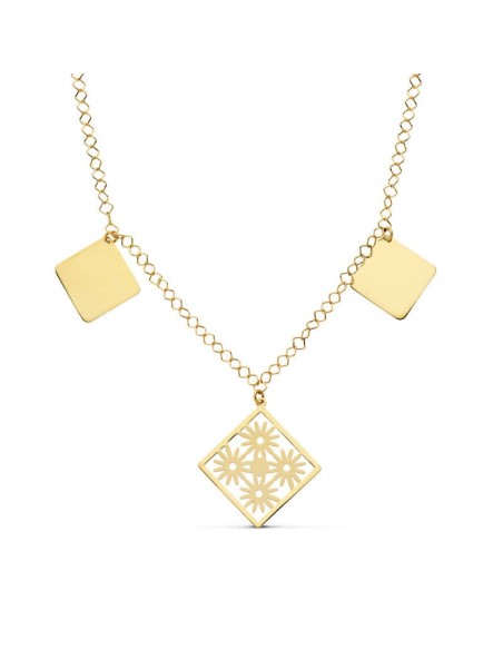 18K COLLAR ORO AMARILLO ROMBOS 44CM
