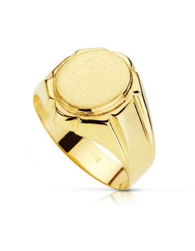 18K SELLO ORO AMARILLO HUECO TALLADO OVAL ZONA...