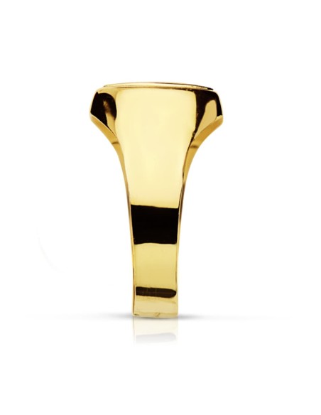 18K SELLO ORO AMARILLO CABALLERO HUECO CABEZA TONEL. ZONA GRABADO: 10X9 MM