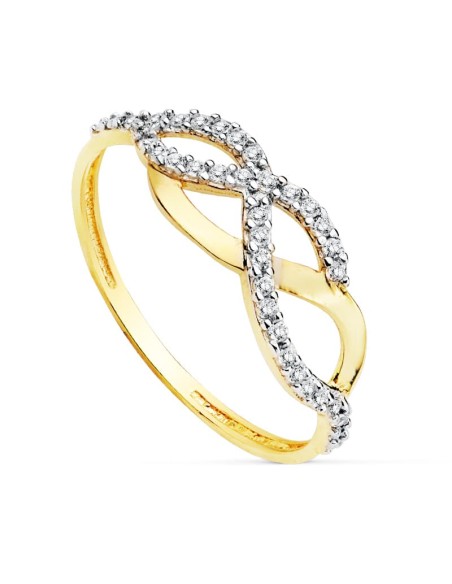 18K SORTIJA BICOLOR CIRCONITAS