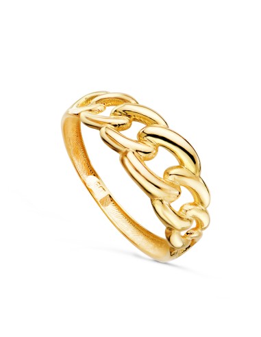 18K SORTIJA ORO AMARILLO ESLABONES EN BRILLO....