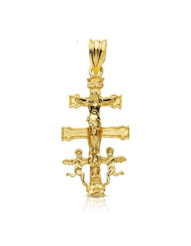 18K CRUZ ORO AMARILLO CARAVACA 28X14 MM