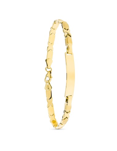 18K ESCLAVA ORO AMARILLO ESTAMPADA 19CM