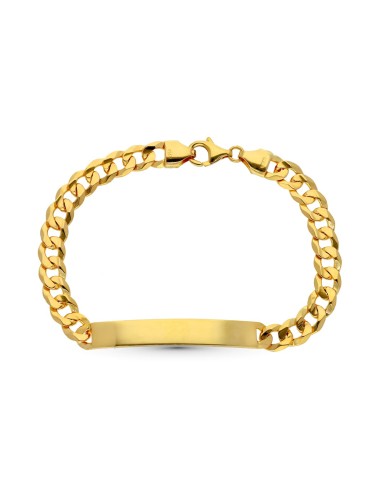 18K ESCLAVA ORO AMARILLO BARBADA MACIZA 21CM 7 MM