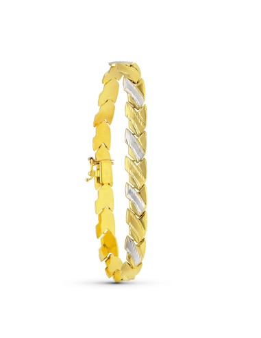 18K PULSERA ORO BICOLOR ESTAMPACION