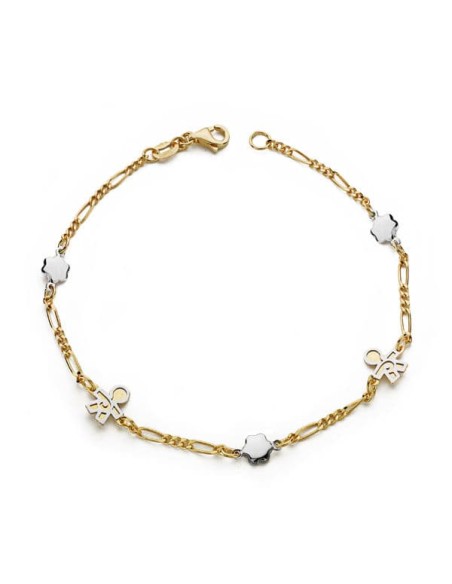 18K PULSERA BICOLOR NIÑOS 19CM