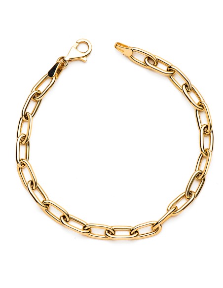18K PULSERA ORO AMARILLO ESLABONES HUECOS ANCHO: 5 MM. LARGO: 19CM