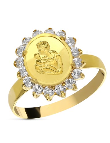 18K SORTIJA ORO AMARILLO MONEDA MADRE CON...