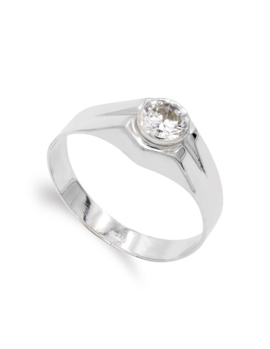 9K SOLITARIO ORO BLANCO HUECO CON CIRCONITA DE...