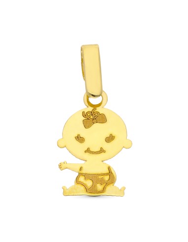 9K COLGANTE ORO AMARILLO NIÑO O NIÑA 15X10 MM
