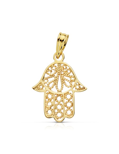 9K COLGANTE ORO AMARILLO MANO DE FATIMA 19X15 MM