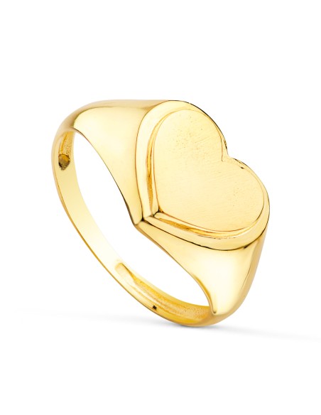 18K SELLO ORO AMARILLO MACIZO SIN FORRAR CORAZON. ZONA DE GRABADO: 10X8,5 MM