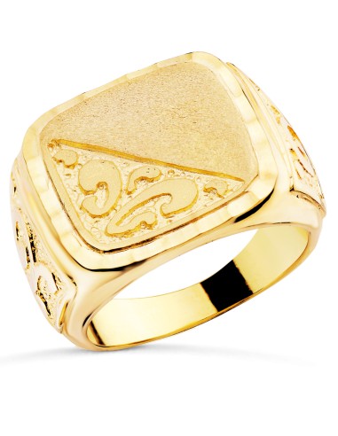 18K SELLO ORO AMARILLO CABALLERO MACIZO TALLADO...