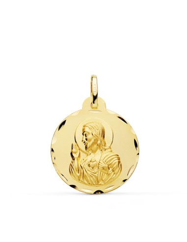 18K MEDALLA ORO AMARILLO CRISTO SAGRADO CORAZON...