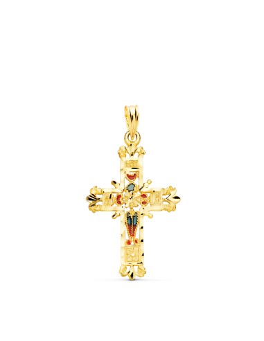 18K CRUZ ORO AMARILLO VIDRIERA CATEDRAL BORDES...