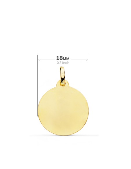 18K MEDALLA ORO AMARILLO SANTA GEMA BISEL 18 MM