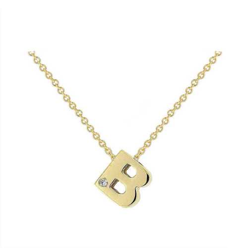 Cadena y Colgante Letra B Diamante Oro