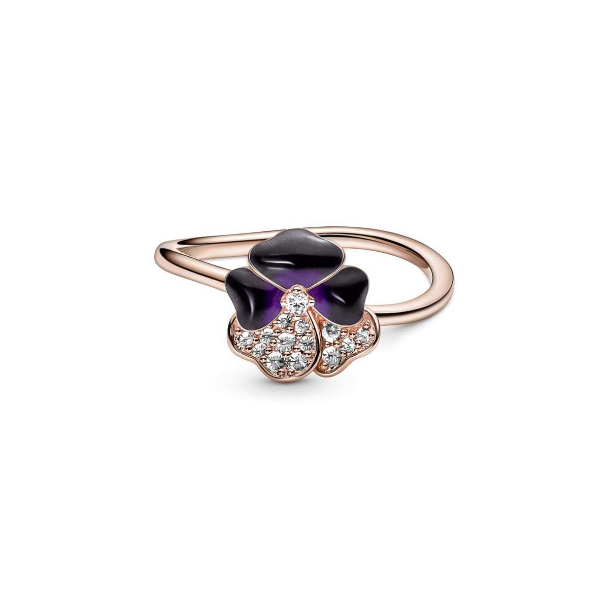 Anillo Pandora Flor Pensamiento Morado - 180764C01