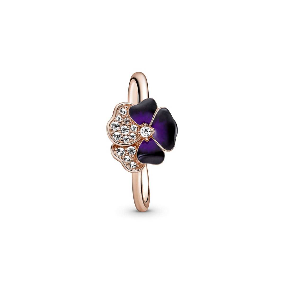 Anillo Pandora Flor Pensamiento Morado - 180764C01