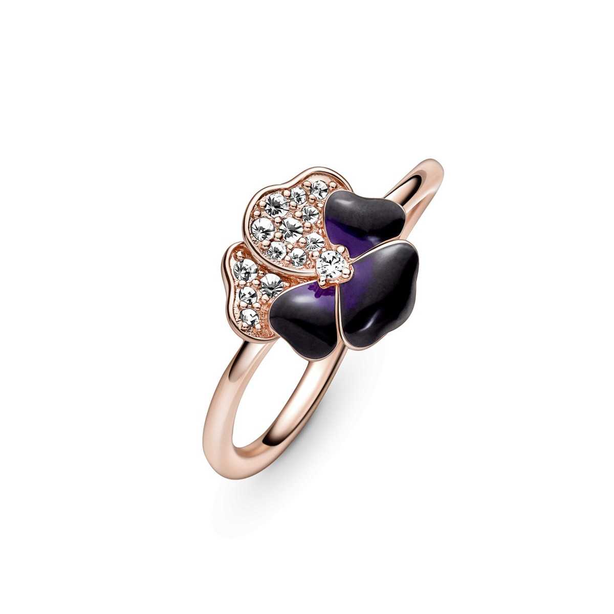 Anillo Pandora Flor Pensamiento Morado - 180764C01