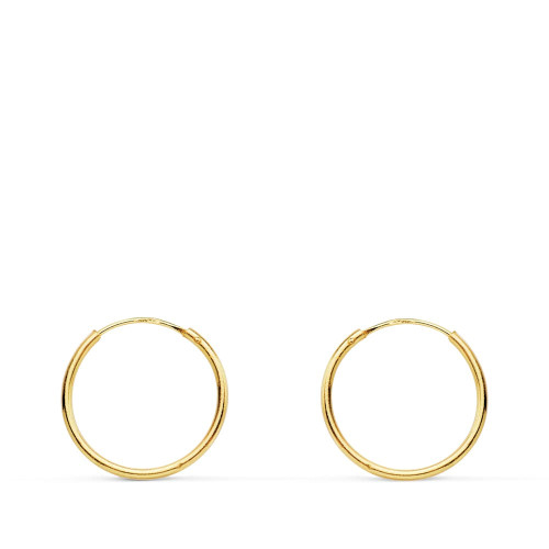 18K AROS ORO AMARILLO REDONDOS LISOS LIGEROS 12X0.8 MM