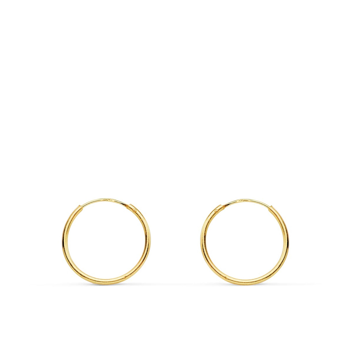 18K AROS ORO AMARILLO REDONDOS LISOS LIGEROS 12X0.8 MM