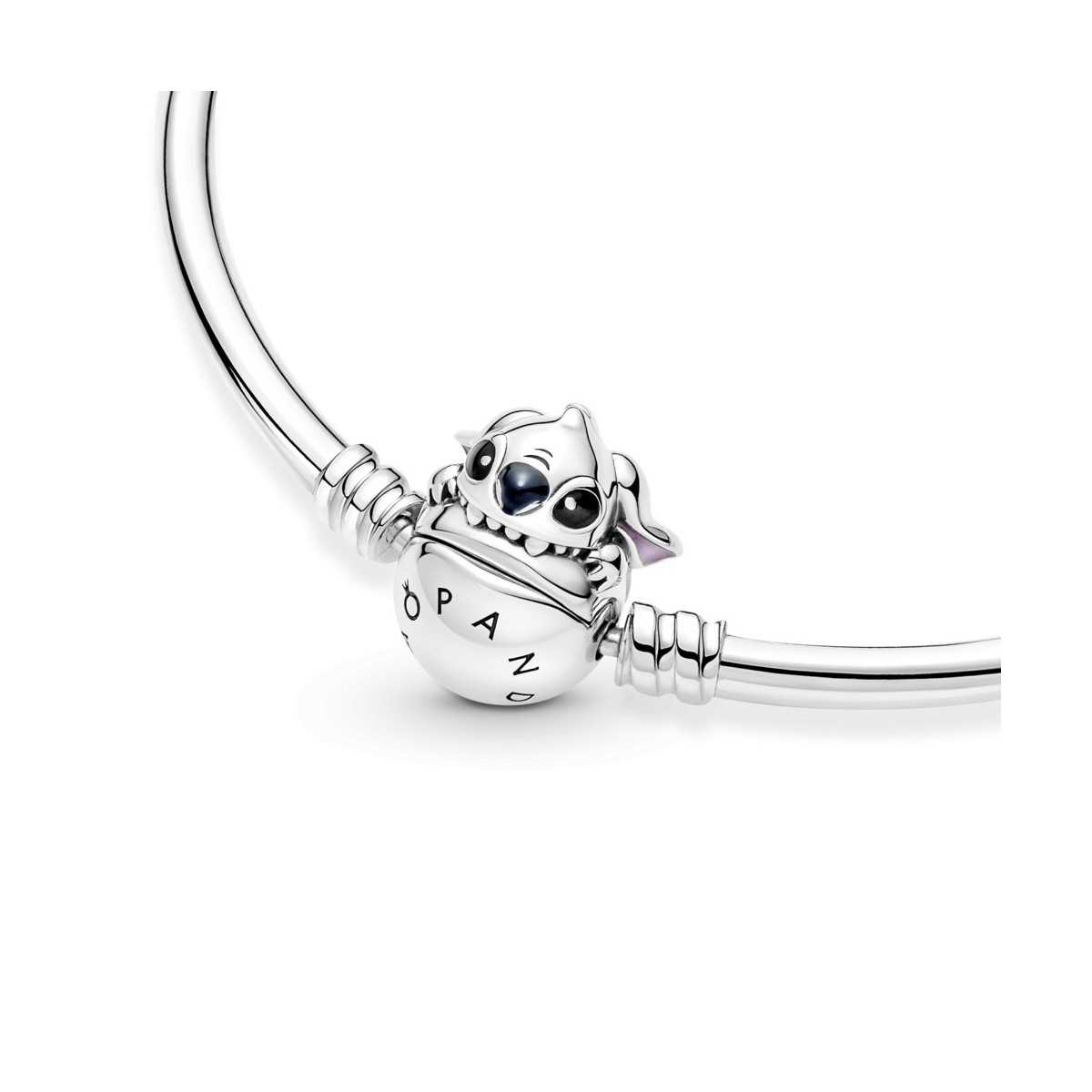 Pulsera Rígida Pandora Moments Cierre Mordisco Stitch de Disney 591683C01-17