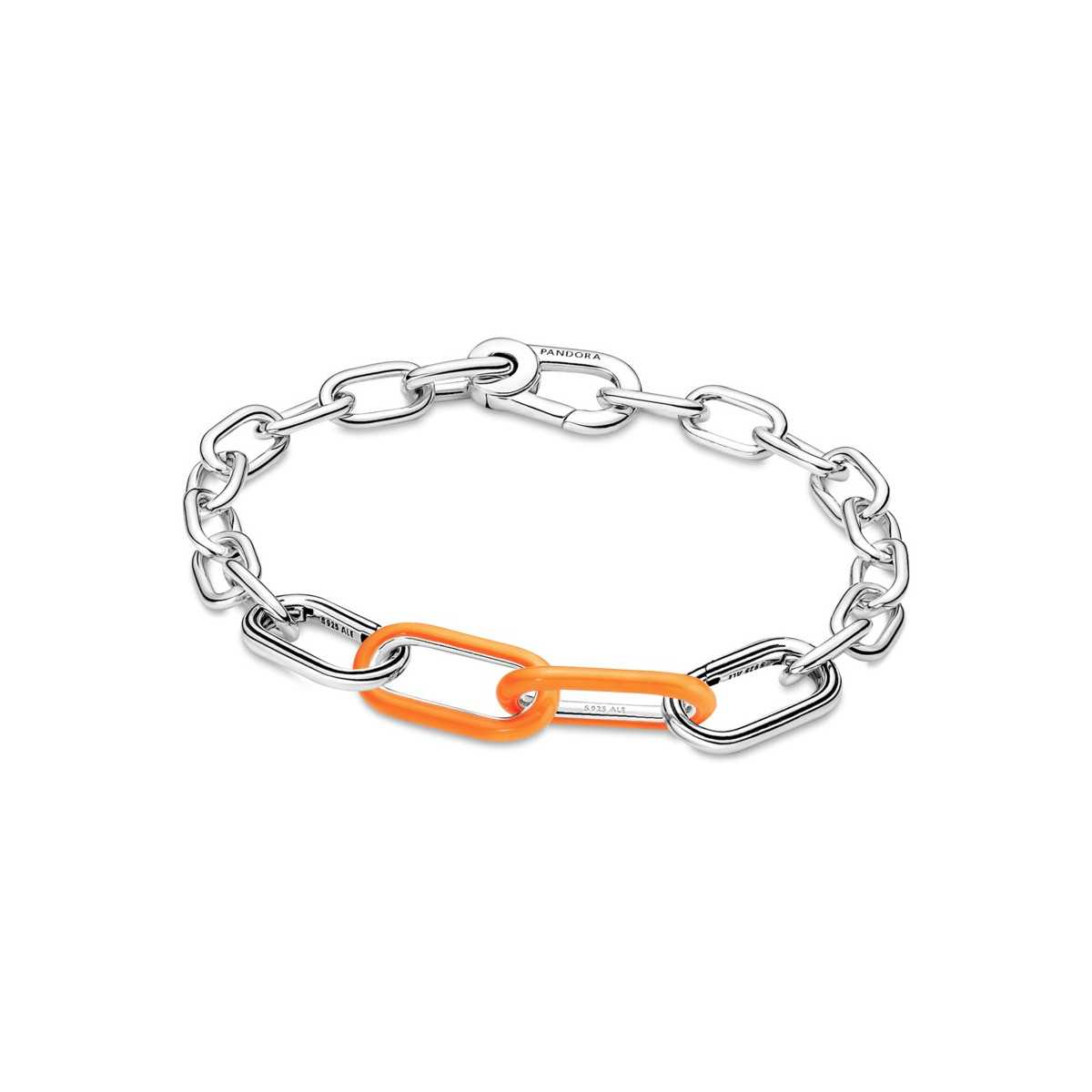 Link Doble Pandora en plata de ley Naranja Brillante  ME 791971C01