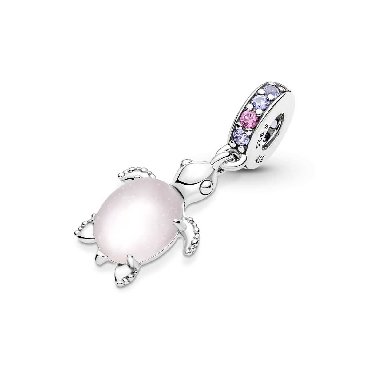 Charm Colgante Pandora Tortuga Marina Cristal de Murano Rosa 798939C02