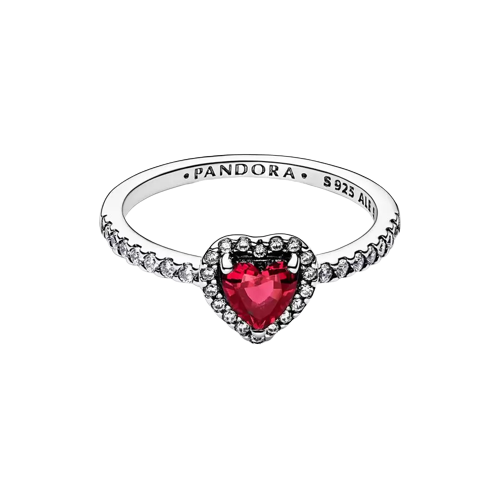 Anillo Pandora Corazón Nivelado Rojo Brillante - 198421C02