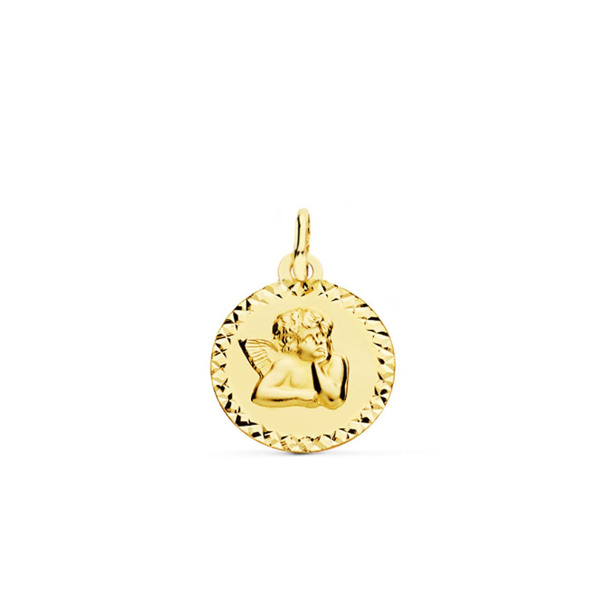 9K MEDALLA ORO AMARILLO ANGEL BURLON 16 MM TALLA CRUZ