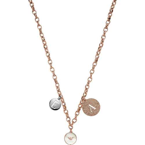 Collar Emporio Armani Acero Rosa + 3 Colgantes EGS2487221