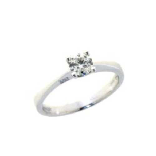 Solitario Oro Blanco Con Brillantes 4 Garras AA00300525S