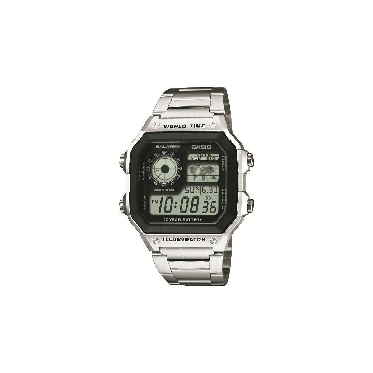 Reloj Casio Collection World Time Plateado AE-1200WHD-1AVEF